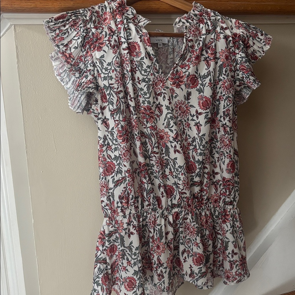 Floral Ruffle Sleeve Blouse XS - Picture 4 of 4